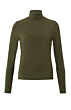 YAYA Turtleneck Sweater With Button Dark Army Gree