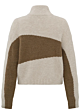 YAYA Sweater With Collar and Zipper Beige