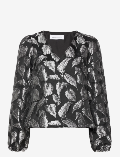 Selected Femme Paula Silver Leaf Top Silver