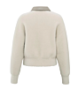 Yaya Fluffy Cardigan With Zipper Off White Melange