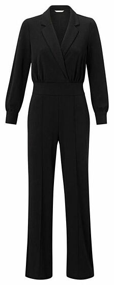 Yaya Jersey Wide Leg Jumpsuit Black