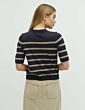 Mbym Carla Stripe Knit Blue Island Fossil Stripe