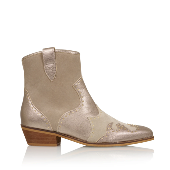 DWRS Lyon Boots Studs Metallic Taupe Stone