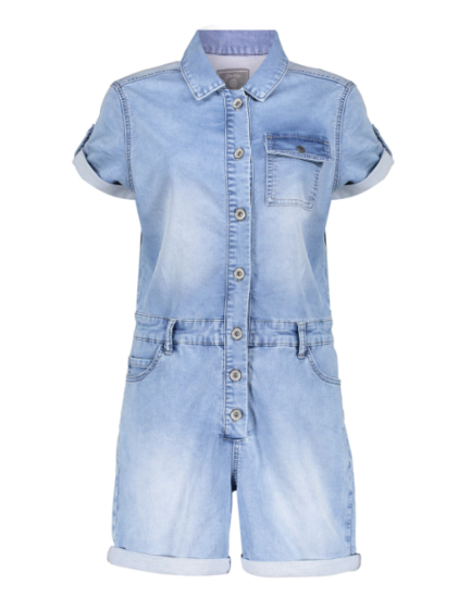 Geisha Jumpsuit Short Stone Marble Denim