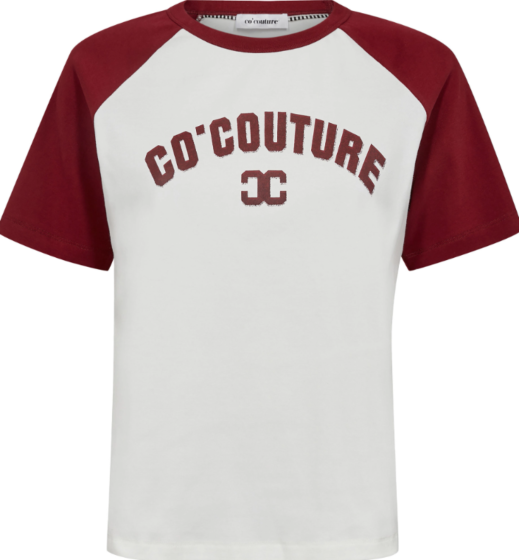 Co'couture Edge Block Tee Burgundy