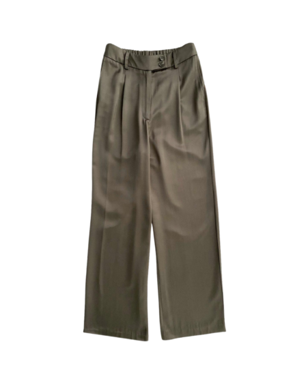 With Black Milan Sateen Wide Pant Falcon Brown