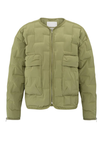 YAYA Short Quilted Jacket Pockets Olive
