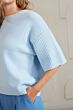 Yaya Boatneck Sweater Rib Sleeves Cerulean Blue