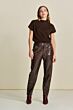 POM Faux Leather Pants Brown