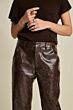 POM Faux Leather Pants Brown