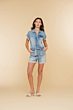 Geisha Jumpsuit Short Stone Marble Denim