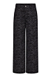 Co'Couture Zebra Grey Wide Long Pants Black