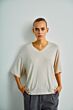 With Black Josefine V-neck Tee Silver Lining Mel