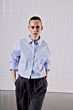 With Black Quinie Striped Cropped Shirt White Blue