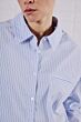 With Black Quinie Striped Cropped Shirt White Blue