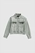 With Black Abigale Denim Jacket Spring Grey