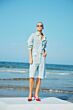 With Black Deluxe Long Denim Bermuda Summer Blue