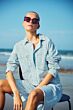 With Black Deluxe Long Denim Bermuda Summer Blue