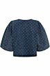 Co'couture Darin Dot Bow Blouse Denim Blue