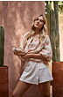 Nukus Tina Blouse Embroidery Sand