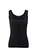 Yaya Singlet Friled Seams Washed Black