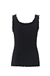 Yaya Singlet Friled Seams Washed Black