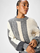 Object Rush Knit Pullover White Sand Melange