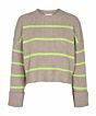 Co'Couture Row Stripe Knit Champagne