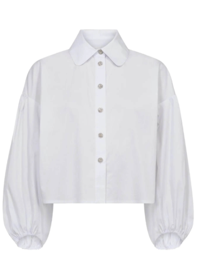 Co'couture Cotton Crisp Crystal Shirt White