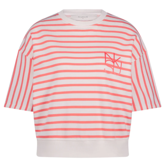 Nukus Lotte Pullover Stripe Off White Coral