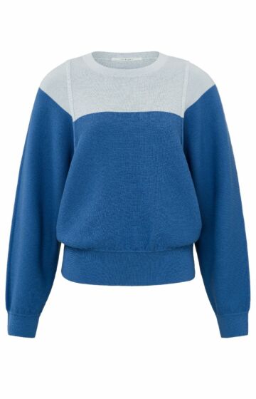 Yaya Sweater Stitch Detail Cobalt Blue Dessin