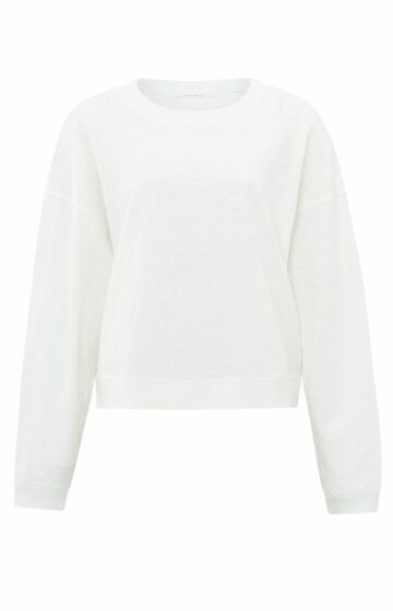 Yaya Sweatshirt Slub Effect Off White