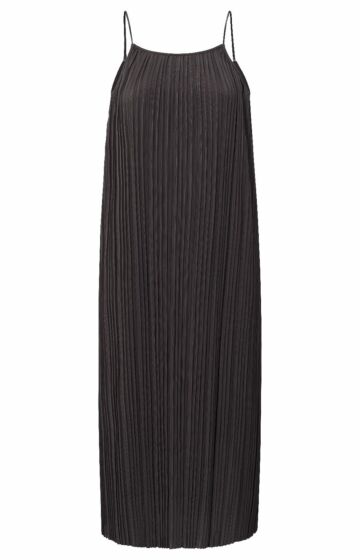 Yaya Jersey Plisse Dress Licorice Black