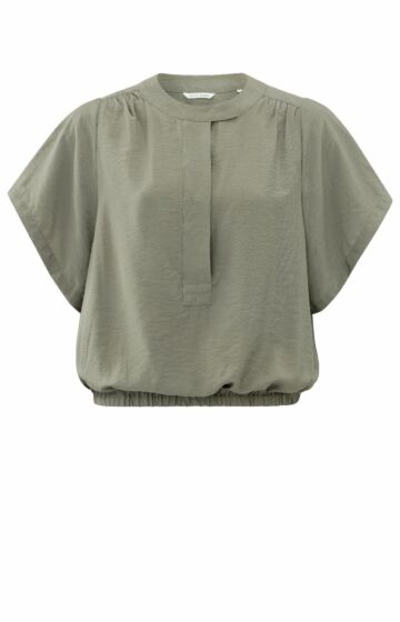 Yaya Woven Top Army Green