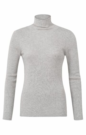 YAYA Fine Rib Sweater Mid Grey