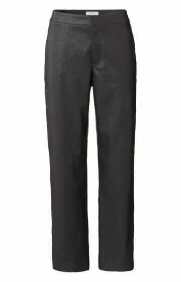 YAYA Faux Leather Trousers Seal Brown