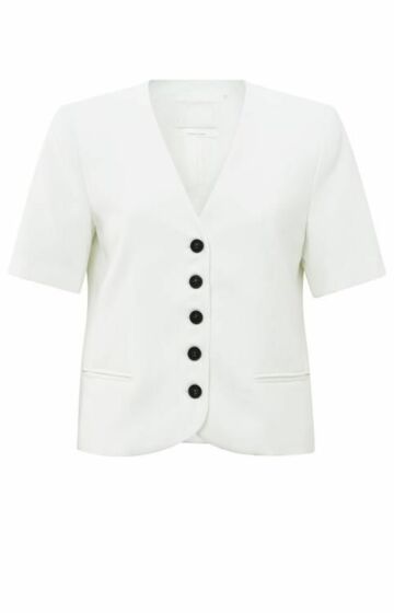 Yaya Shortsleeve Cropped Blazer White