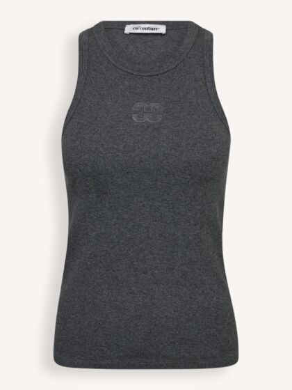 Co'couture SaharaCC Embroidery Tank Top Dark Grey