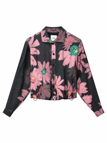 POM Blouse Big Blooming Pink