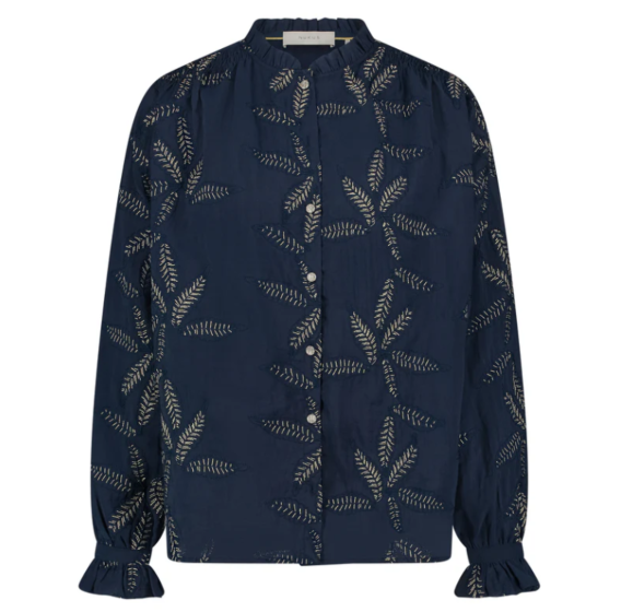 Nukus Jenna Blouse Embroidery Navy