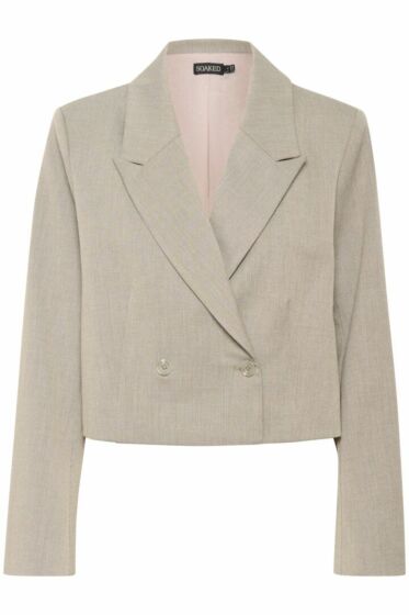 Soaked Sibba Cropped Blazer Grey Melange Suit