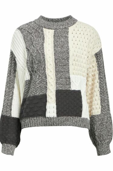 Object Rush Knit Pullover White Sand Melange