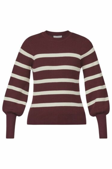 Sisterspoint Hani Stripe Top Dark Bordeaux