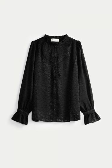 Pom Amsterdam Blouse Hearts Black