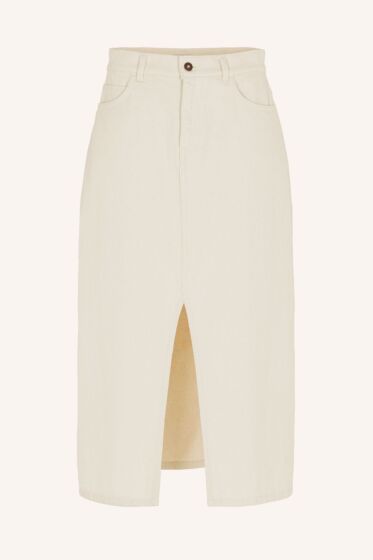By Bar Elba Twill Skirt Raw White