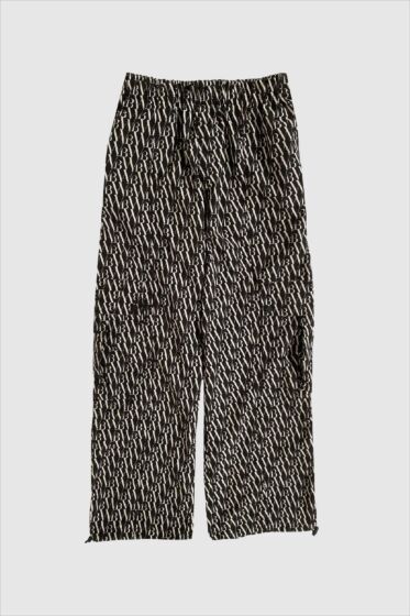 With Black Kajsa Cargo Pant Black WB Print