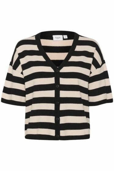 Saint Tropez Frikam Striped Cardigan Black