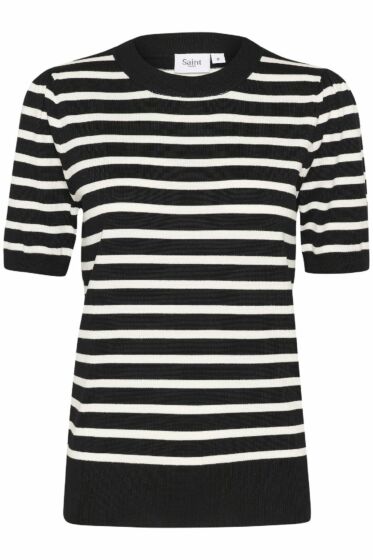 Saint Tropez Mila Striped Pullover Black Mila Stri