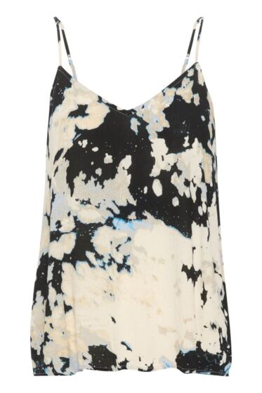 Saint Tropez Zaya Strap Top Black Cloud Print