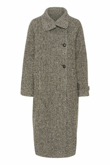 Saint Tropez FawnSZ Long Coat Mist Grey Melange